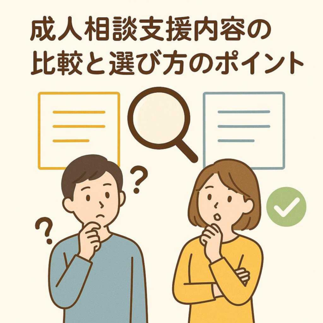 成人相談支援内容の比較と選び方のポイント