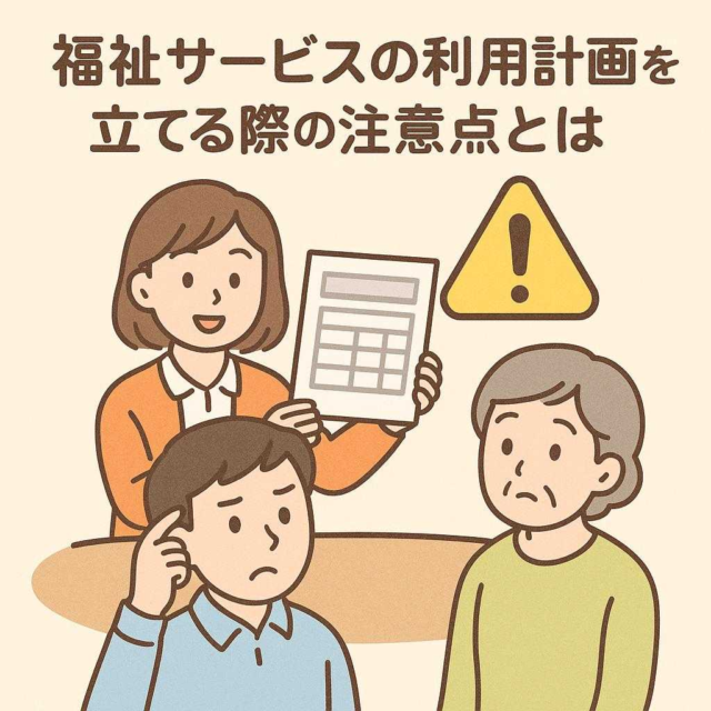 福祉サービスの利用計画を立てる際の注意点とは
