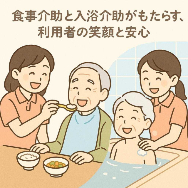 食事介助と入浴介助がもたらす、利用者の笑顔と安心